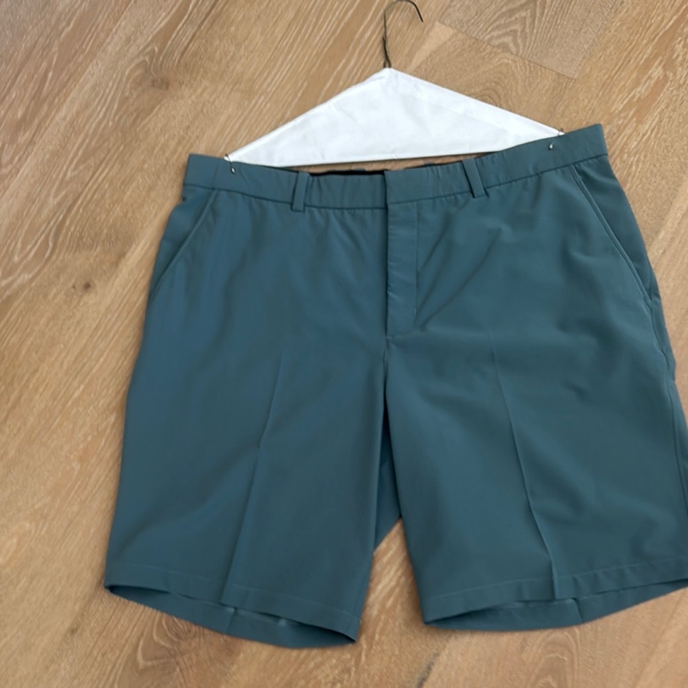 Nike Green Flat Front Athletic Shorts